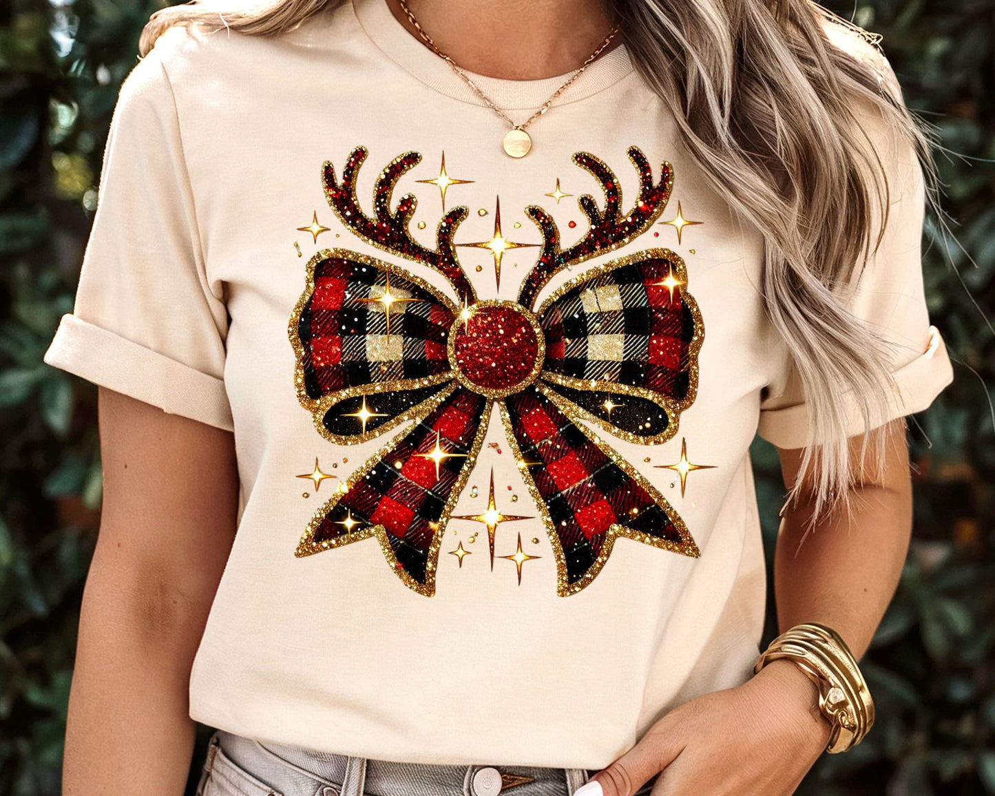 Antler Bow Bella+Canvas Tee