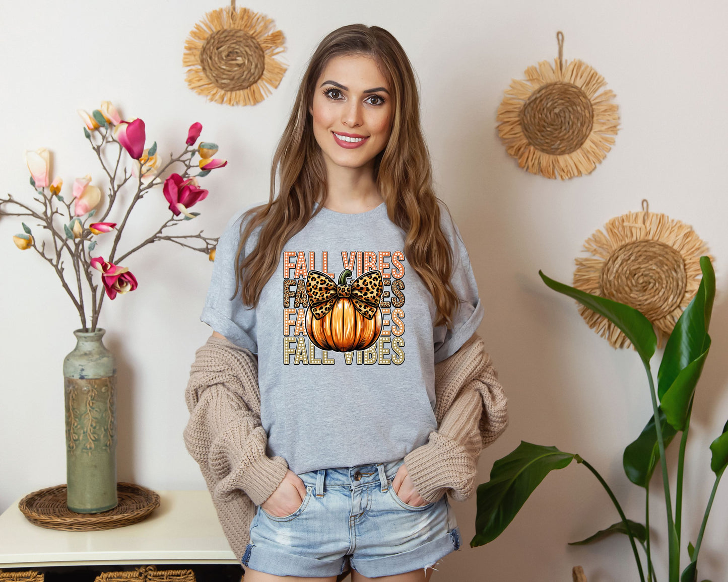 Fall Vibes Pumpkin Bella+Canvas Tee