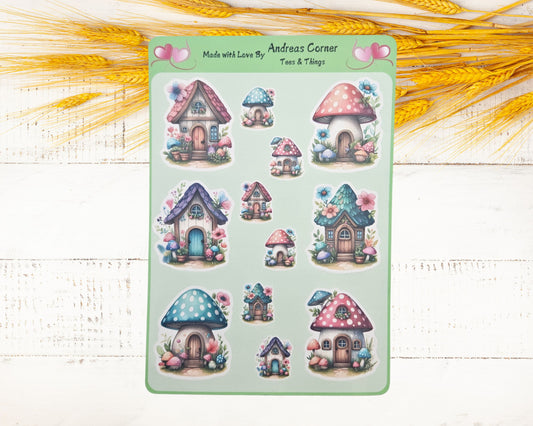 Mushroom Fairy House Sticker Sheet